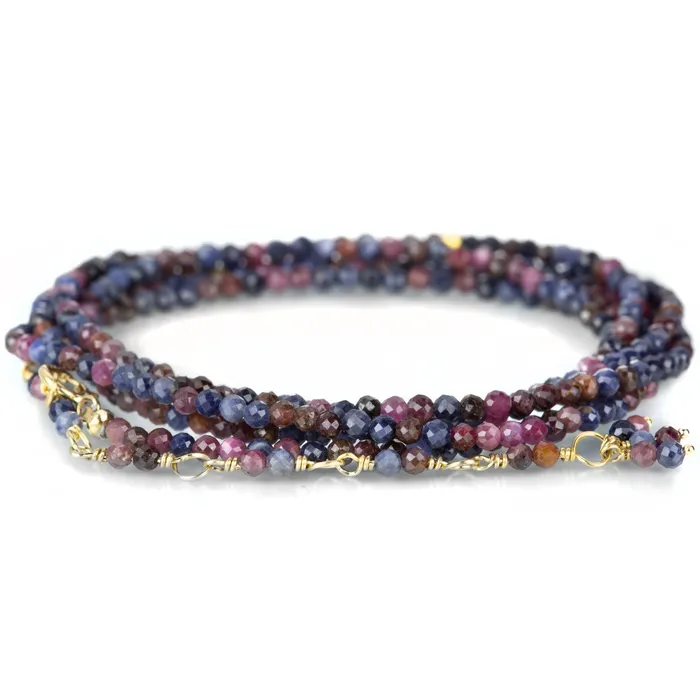 Anne Sportun Bracelets Pink and Blue Sapphire Wrap Bracelet 34