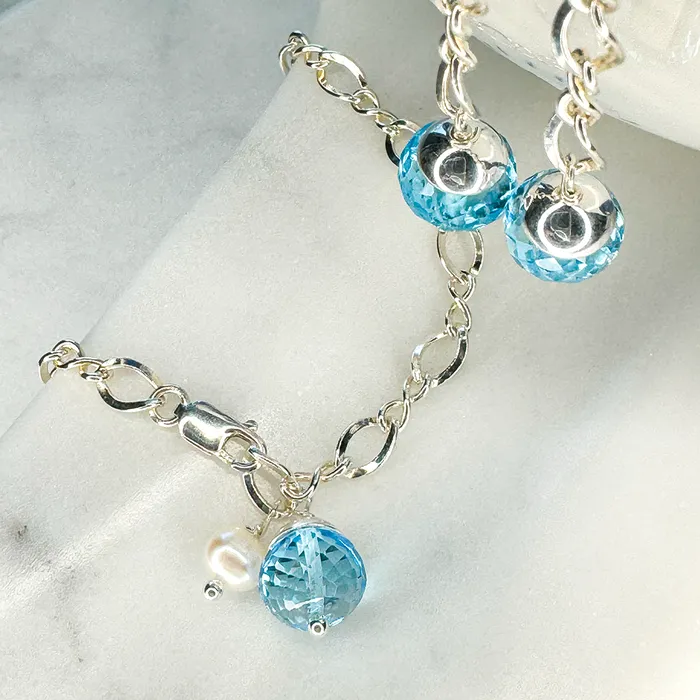 Elisa Ilana SS Chain Earrings w Faceted Gemstone Earrings Elisa Ilana SS Chain Earrings w Faceted Gemstone Earrings