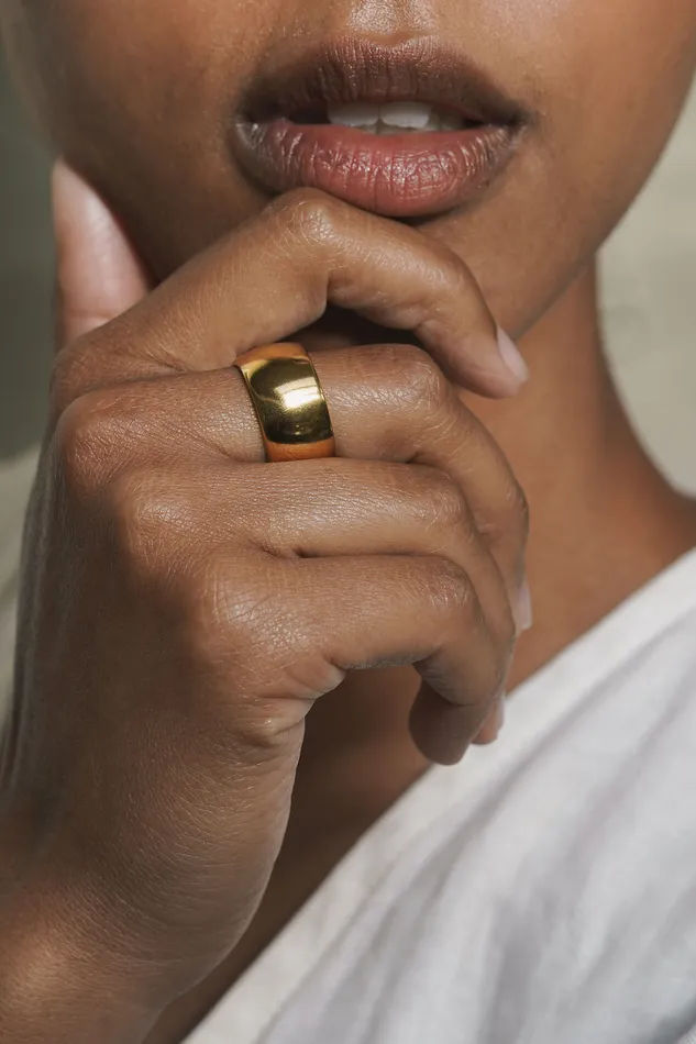 Molly Debiak Rings Cigar Band Gold Vermeil