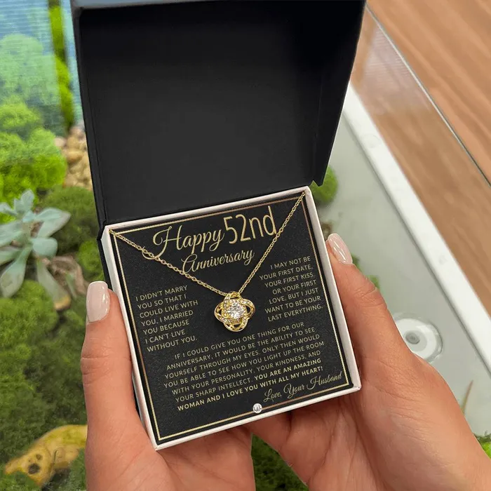 Necklaces ShineOn Fulfillment 52nd Anniversary Gift For Wife Beautiful Womens Pendant Necklace Heartfelt Anniversary Message