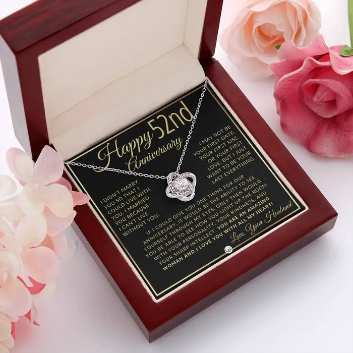 Necklaces ShineOn Fulfillment 52nd Anniversary Gift For Wife Beautiful Womens Pendant Necklace Heartfelt Anniversary Message