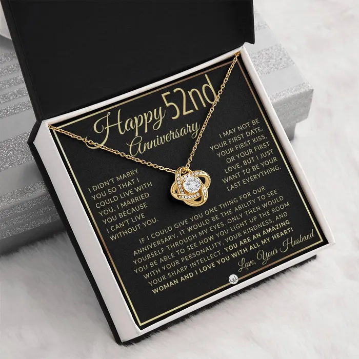 Necklaces ShineOn Fulfillment 52nd Anniversary Gift For Wife Beautiful Womens Pendant Necklace Heartfelt Anniversary Message