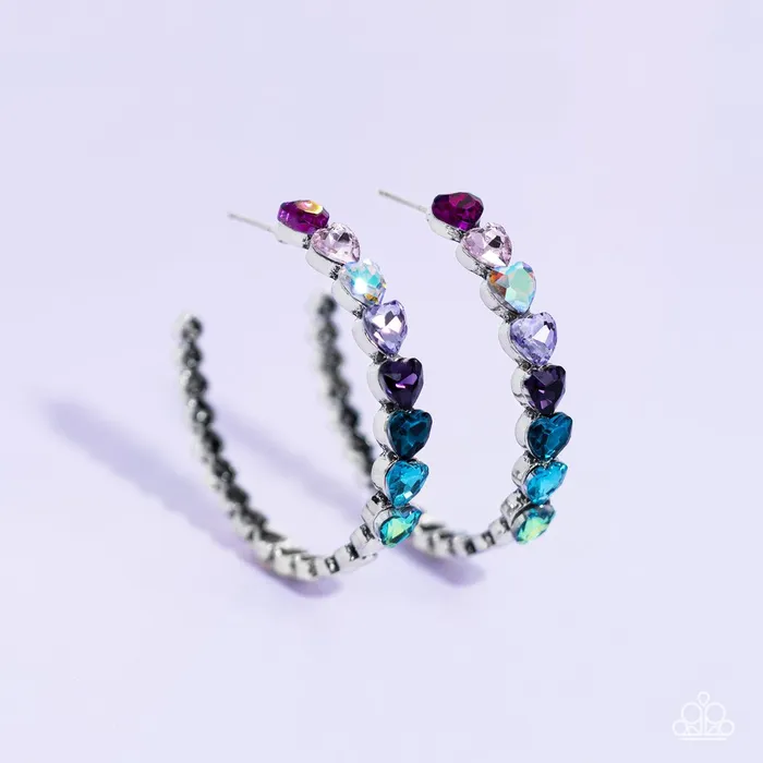 A Finishing Touch Jewelry Earrings Paparazzi Hypnotic Heart Attack Multi Hoop Earrings Life of the Party June 2023