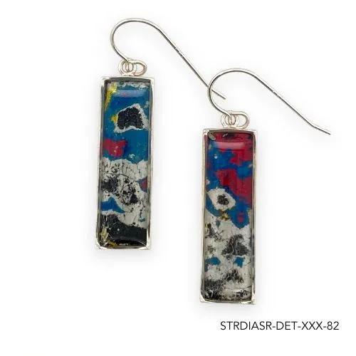 Detroit Graffiti Earrings Diana Earrings Silver