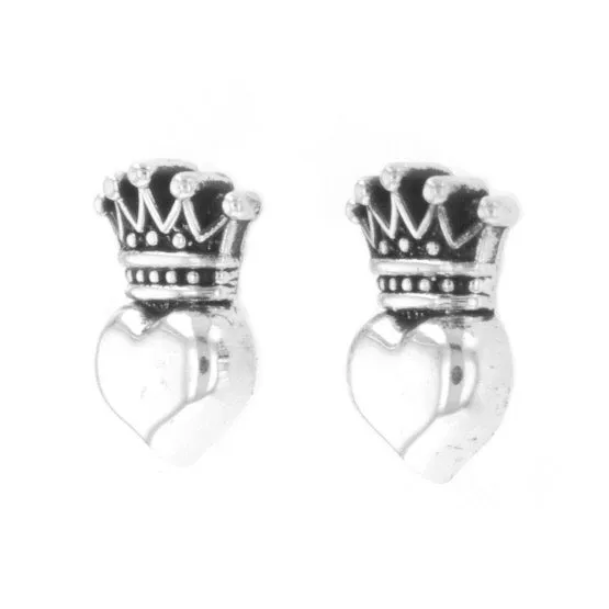 Earrings King Baby Baby Crowned Heart Post Earrings Earrings King Baby Baby Crowned Heart Post Earrings