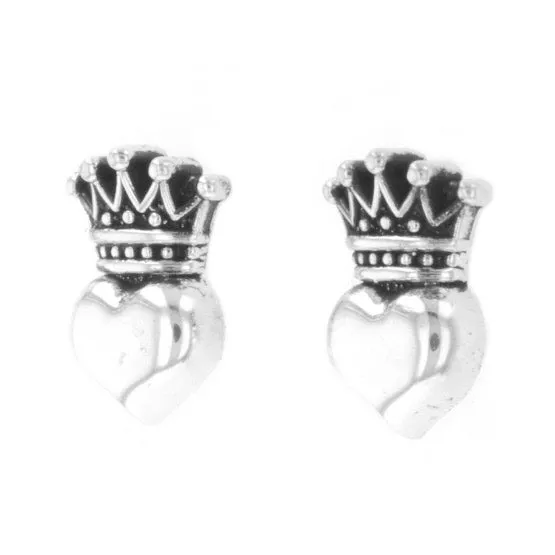 Earrings King Baby Baby Crowned Heart Post Earrings Earrings King Baby Baby Crowned Heart Post Earrings