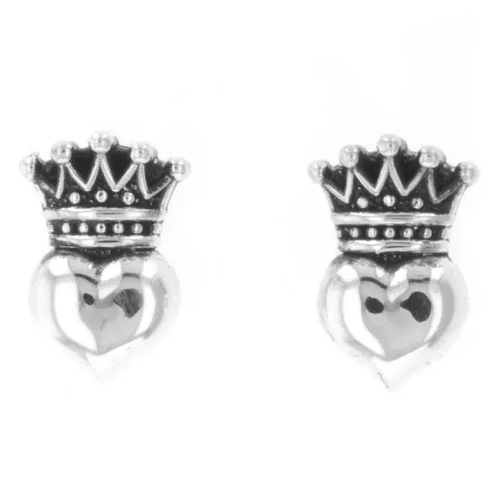 Earrings King Baby Baby Crowned Heart Post Earrings Earrings King Baby Baby Crowned Heart Post Earrings