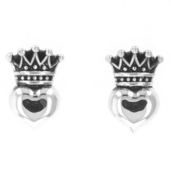Earrings King Baby Baby Crowned Heart Post Earrings Earrings King Baby Baby Crowned Heart Post Earrings