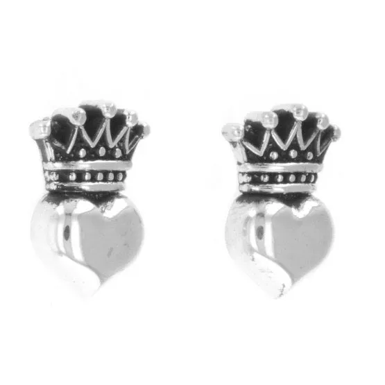 Earrings King Baby Baby Crowned Heart Post Earrings Earrings King Baby Baby Crowned Heart Post Earrings