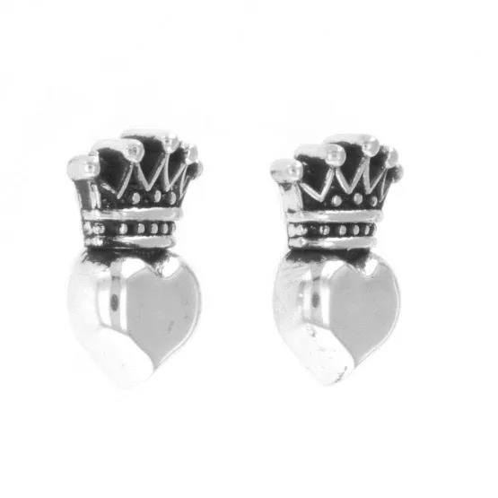 Earrings King Baby Baby Crowned Heart Post Earrings Earrings King Baby Baby Crowned Heart Post Earrings