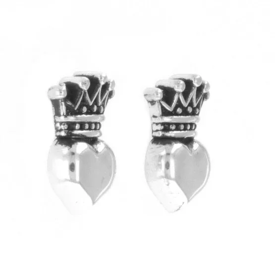 Earrings King Baby Baby Crowned Heart Post Earrings Earrings King Baby Baby Crowned Heart Post Earrings