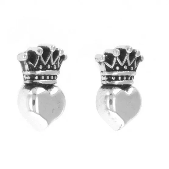 Earrings King Baby Baby Crowned Heart Post Earrings Earrings King Baby Baby Crowned Heart Post Earrings