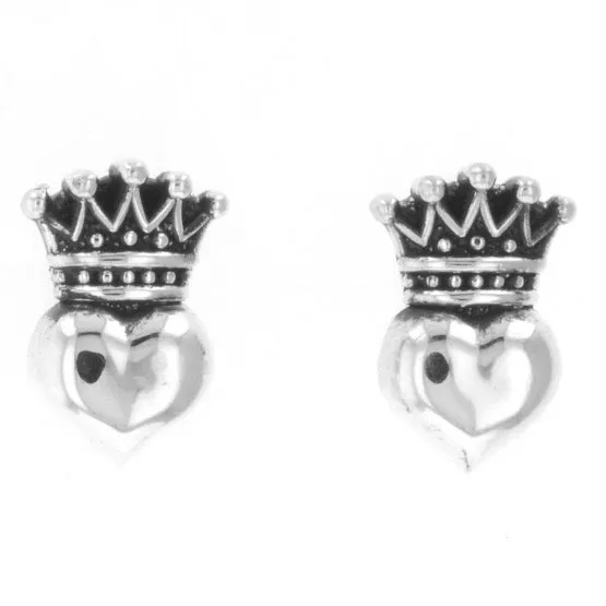 Earrings King Baby Baby Crowned Heart Post Earrings Earrings King Baby Baby Crowned Heart Post Earrings