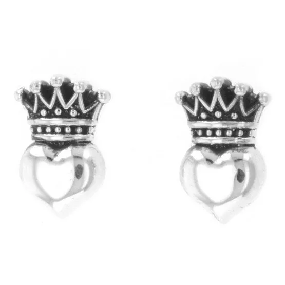 Earrings King Baby Baby Crowned Heart Post Earrings Earrings King Baby Baby Crowned Heart Post Earrings