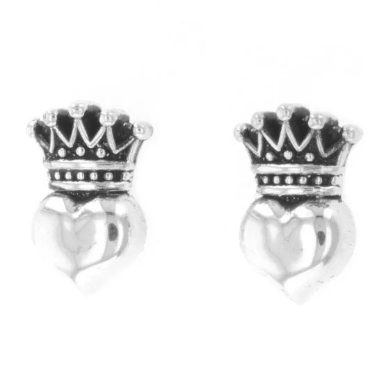 Earrings King Baby Baby Crowned Heart Post Earrings Earrings King Baby Baby Crowned Heart Post Earrings