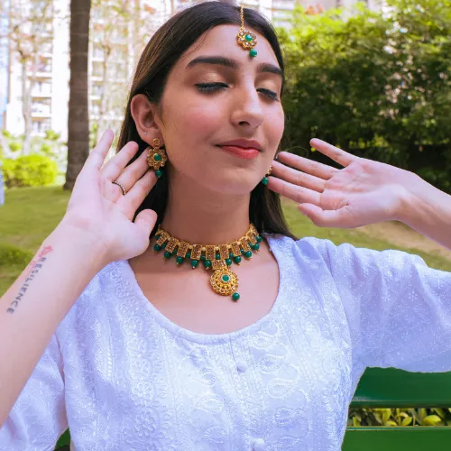 justrealdealcom Necklaces Kundan Traditional Necklace Jewellery Set for Women DESIGN 334