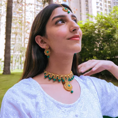 justrealdealcom Necklaces Kundan Traditional Necklace Jewellery Set for Women DESIGN 334