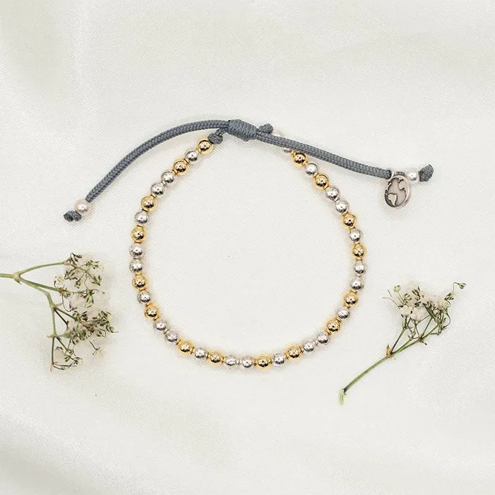My Saint My Hero Bracelets My Saint My Hero Kind Morse Code Bracelet SilverTone and GoldTone Metal Beads