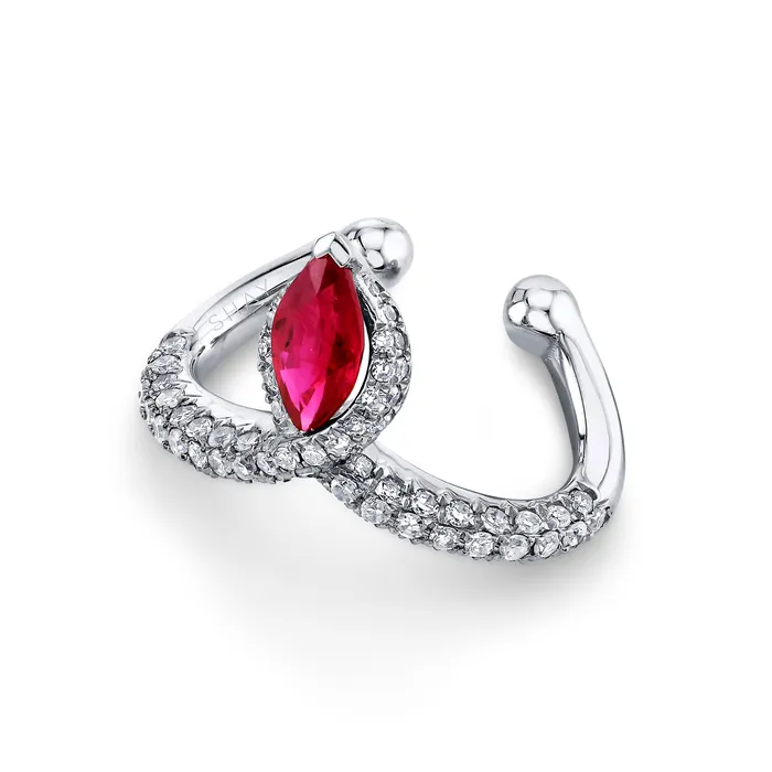 SHAY JEWELRY Earrings RUBY MARQUISE CHEVRON EAR CUFF