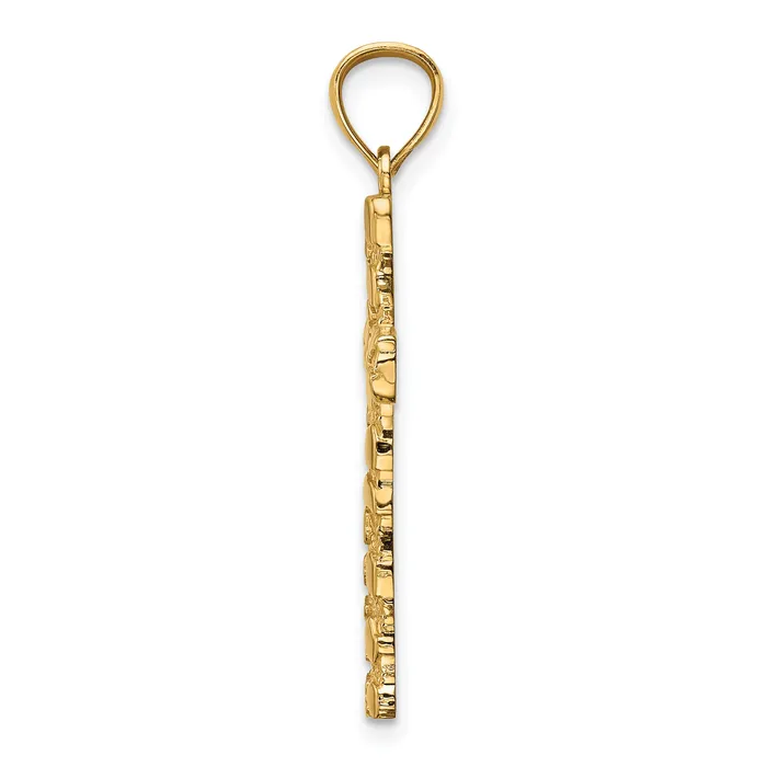 10K Nugget Cross Pendant 087 grams Qgold Necklaces