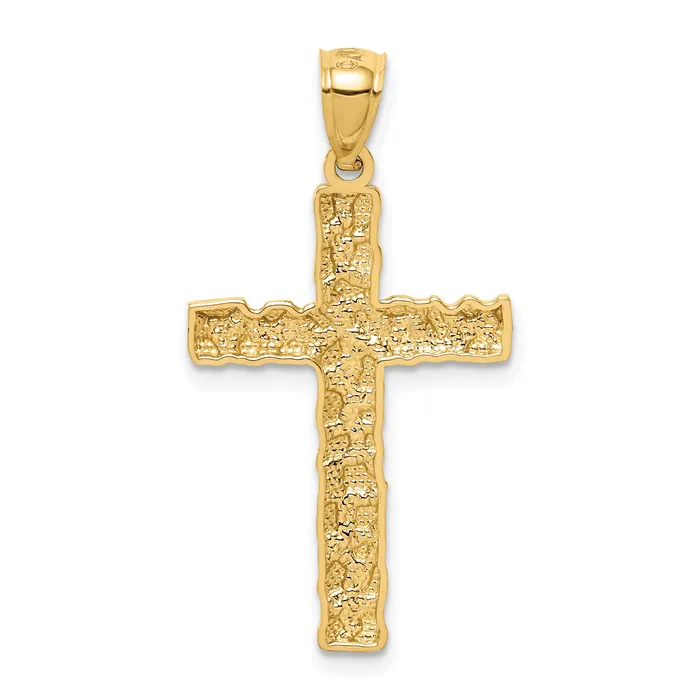 10K Nugget Cross Pendant 087 grams Qgold Necklaces