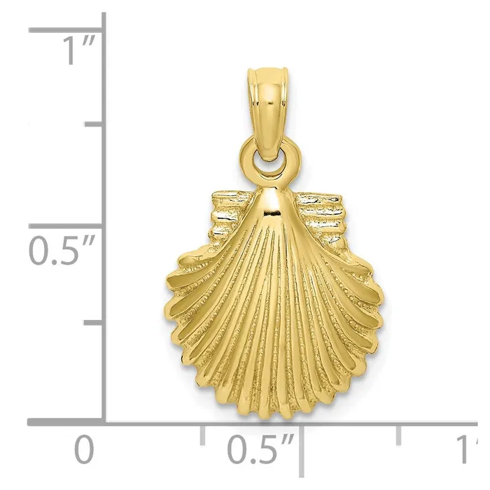 10k Yellow Gold 1235 mm Polished Scallop Shell Charm 116 grams Qgold Charm Necklaces 10k Yellow Gold 1235 mm Polished Scallop Shell Charm 116 grams Qgold Charm Necklaces