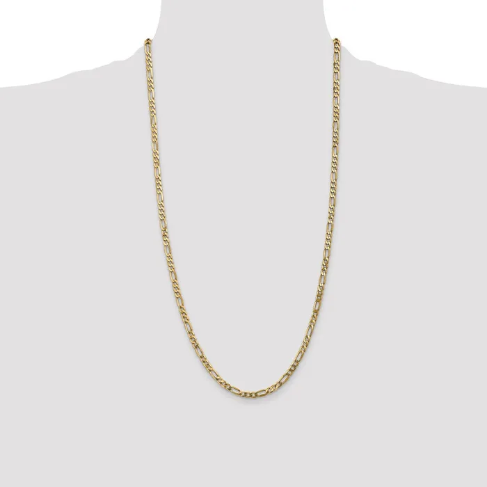 10k Yellow Gold 4 mm Flat Figaro Chain 695 grams Qgold PreStyled Sets