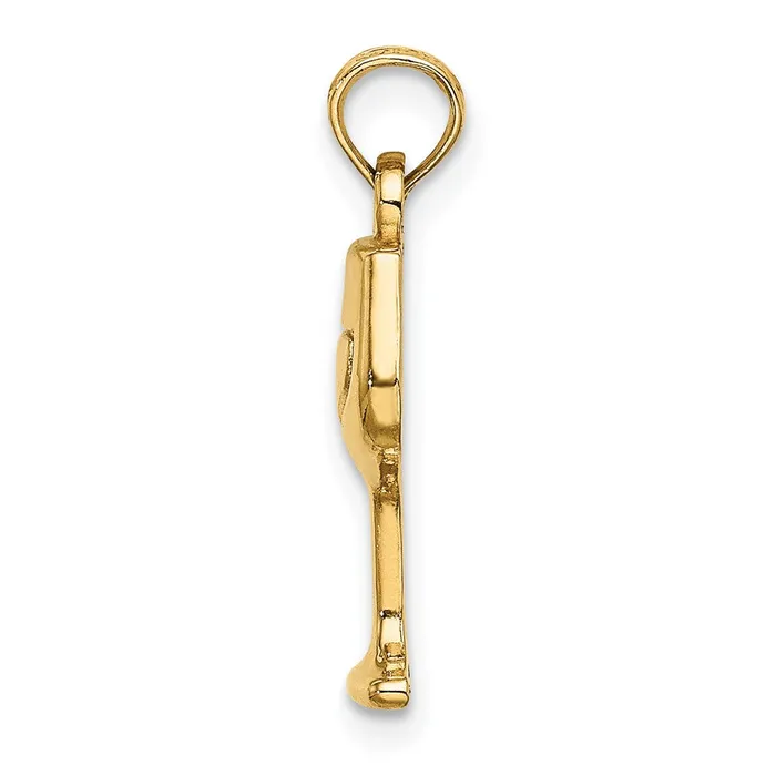 10k Yellow Gold 735 mm Wine Glass Charm 128 grams Qgold Charm Necklaces