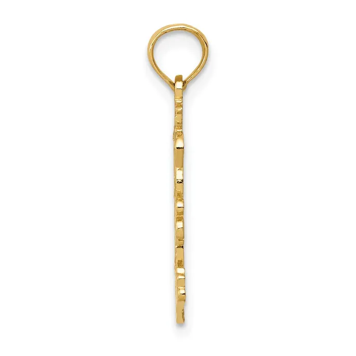 10k Yellow Gold 9 mm Double Palm Trees Pendant 058 grams Qgold PreStyled Sets