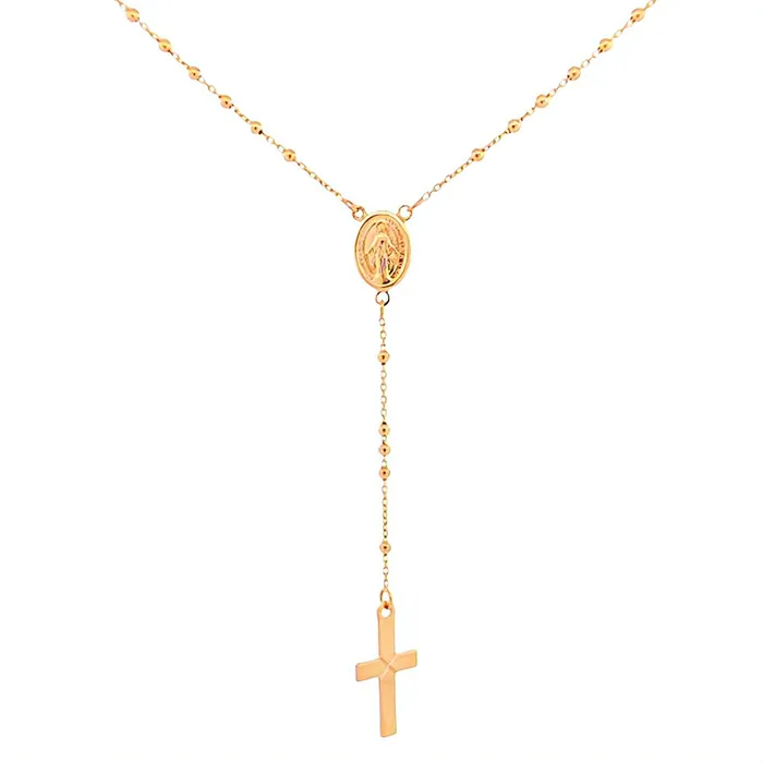 14k Gold Rosary Necklace 18inch ITALY Necklaces