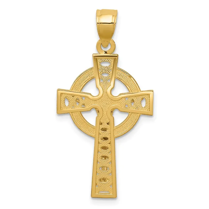 14k Twotone 17 mm Iona Crucifix Pendant 186 grams Qgold Rings