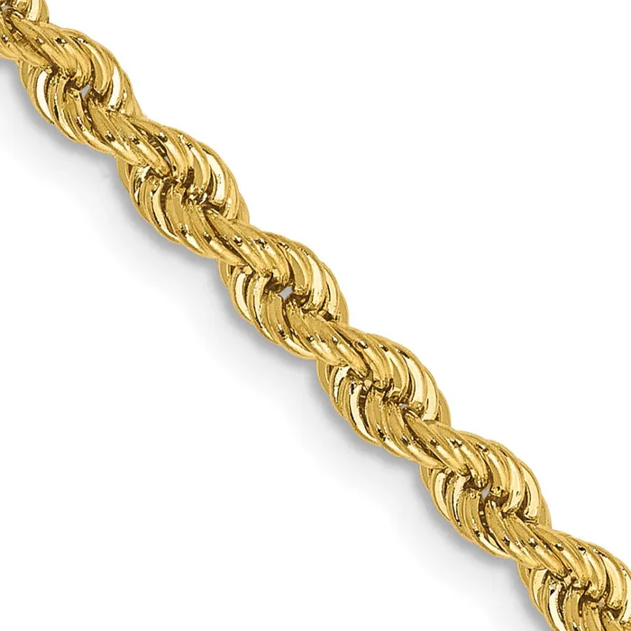 14k Yellow Gold 275 mm Regular Rope with Lobster Clasp Chain 1157 grams Qgold Necklaces