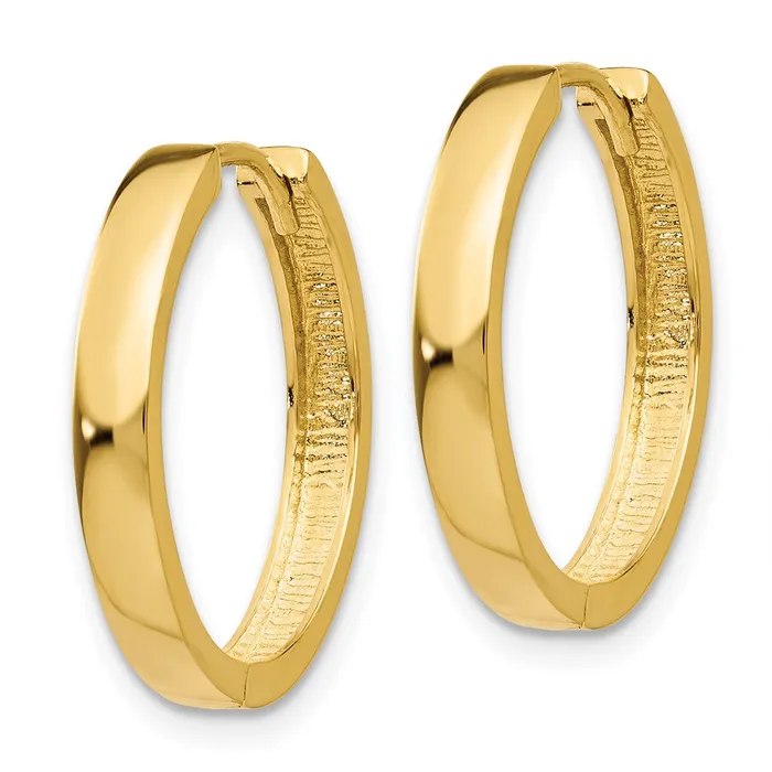 14k Yellow Gold 3 mm Hinged Hoop Earrings 275 grams Qgold Earrings