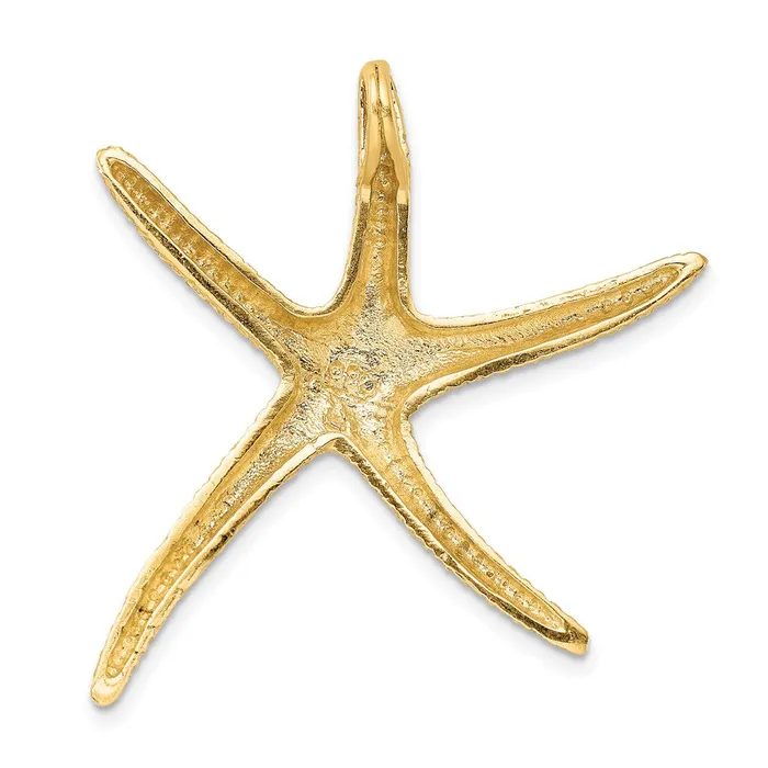 14k Yellow Gold 33 mm Textured Diamondcut Starfish Slide 388 grams Qgold Rings 14k Yellow Gold 33 mm Textured Diamondcut Starfish Slide 388 grams Qgold Rings