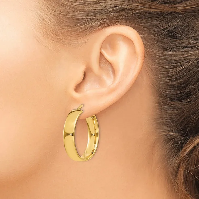 14k Yellow Gold 675 mm Hoop Earrings 434 grams Qgold Earrings