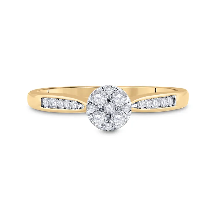 14Kt Yellow Gold 14CtwDia Ana M 4 Stone Flower Fashion Ring 253 grams GND Rings 14Kt Yellow Gold 14CtwDia Ana M 4 Stone Flower Fashion Ring 253 grams GND Rings