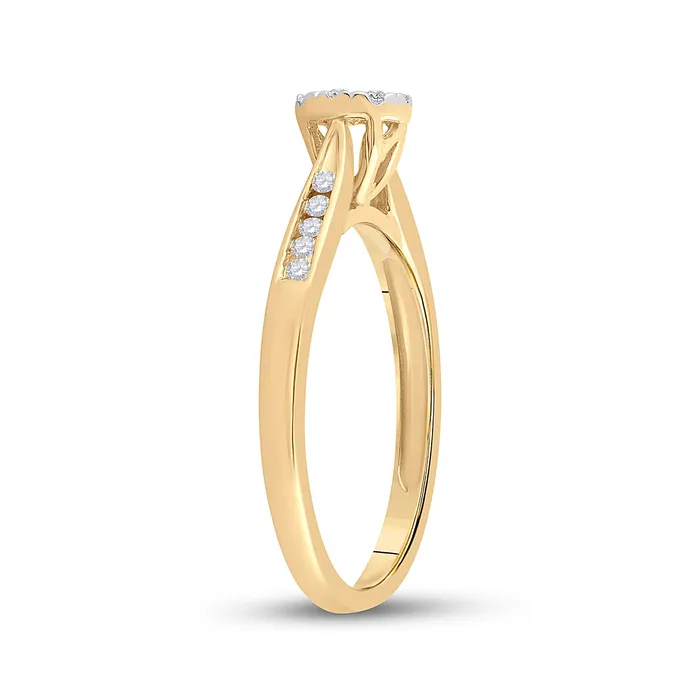 14Kt Yellow Gold 14CtwDia Ana M 4 Stone Flower Fashion Ring 253 grams GND Rings