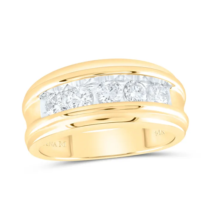 14Kt Yellow Gold 1 Ct Diamond Ana M Fashion High Mens Band 677 grams GND Rings 14Kt Yellow Gold 1 Ct Diamond Ana M Fashion High Mens Band 677 grams GND Rings