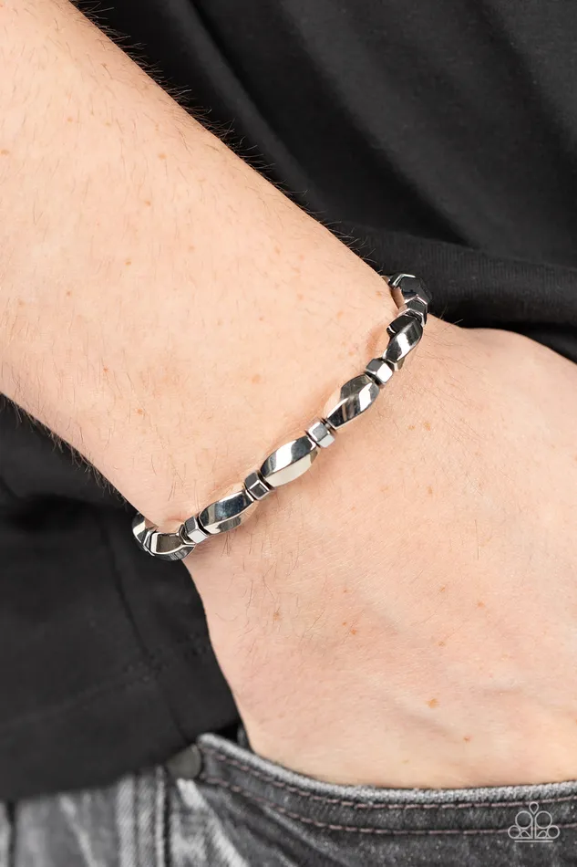 Bracelets Paparazzi Accessories Magnetic Mantra Silver Bead Stretchy Urban Bracelet Paparazzi
