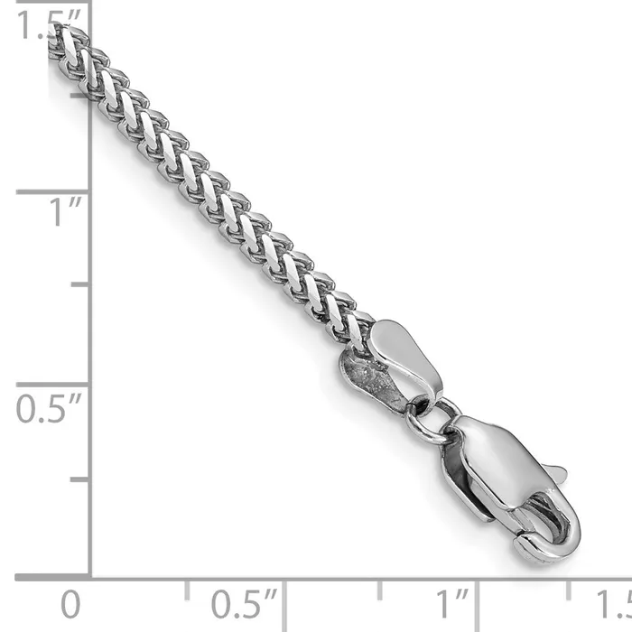 Bracelets Qgold 14k WG 2mm Franco Chain Bracelet 532 grams Bracelets Qgold 14k WG 2mm Franco Chain Bracelet 532 grams