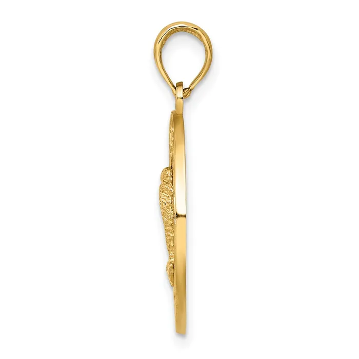 Charm Necklaces Qgold 14k Yellow Gold 191 mm FLORIDA wDouble Palm Tree Circle Charm 211 grams Charm Necklaces Qgold 14k Yellow Gold 191 mm FLORIDA wDouble Palm Tree Circle Charm 211 grams