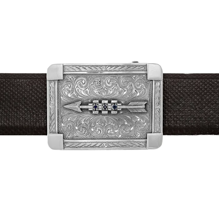 Clint Orms Engravers Silversmiths Necklaces Morris 1806 Sterling Arrow Sapphire Trophy Buckle