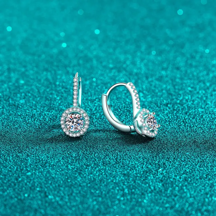 Earrings 1 Carat Moissanite 925 Sterling Silver Earrings Trendsi