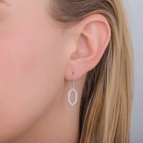 Earrings Penwarden Fine Jewellery GRAPHITE DROP DIAMOND EARRINGS IN WHITE GOLD