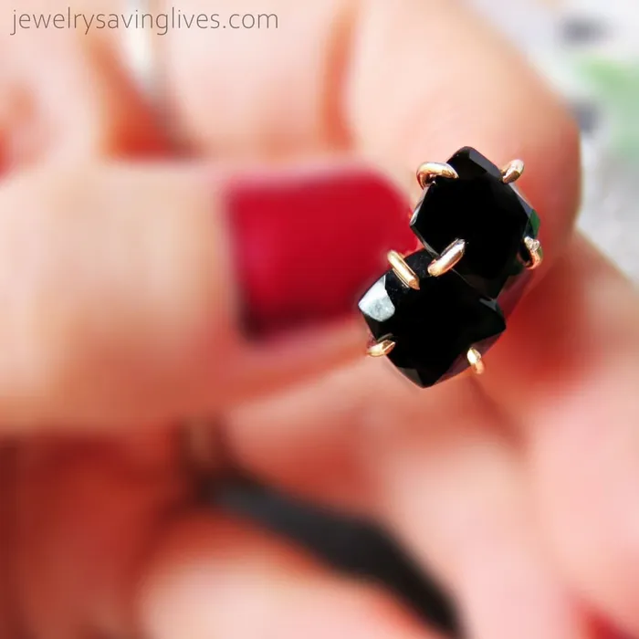 Earrings Square Onyx Stud Earrings JSL