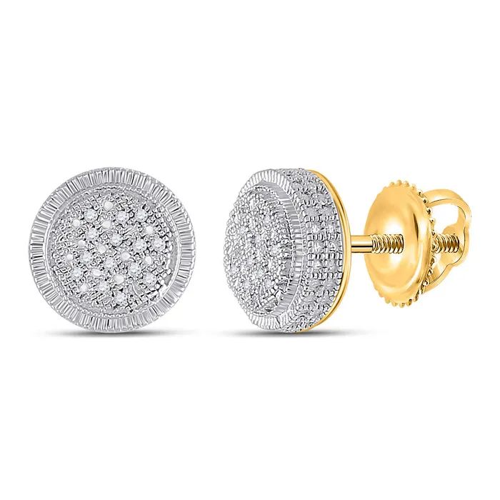GND Earrings Sterling Silver Circle Earrings 110 Cttw Round Natural Diamond Mens 226 grams