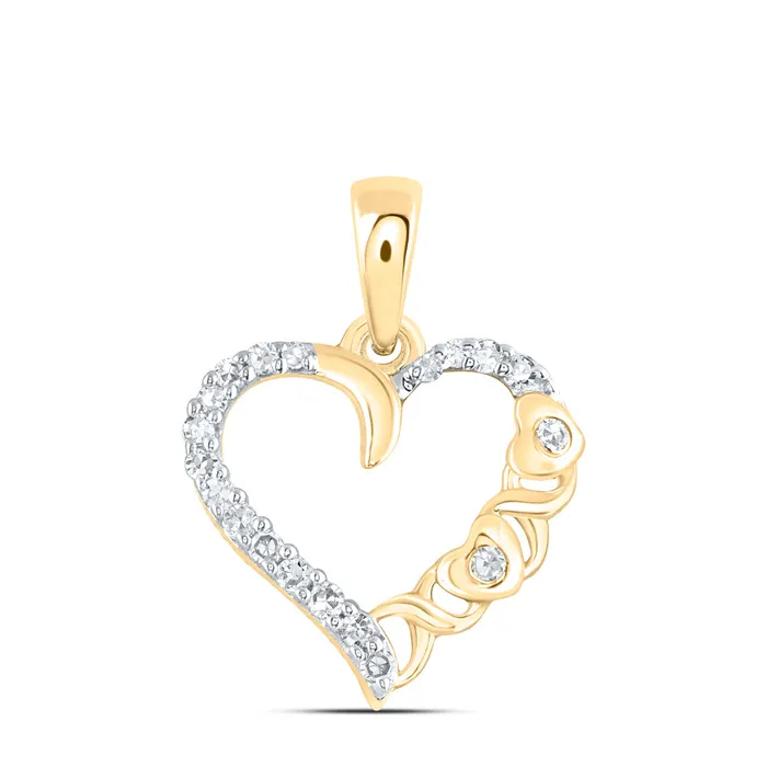 GND Necklaces 10Kt Gold 112Ctw Dia Nk Gift Heart Pendant