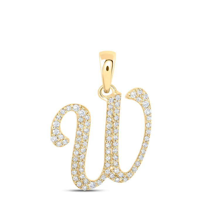 GND Necklaces Gold W Initial Letter Pendant 15 Cttw Round Natural Diamond Womens 119 grams