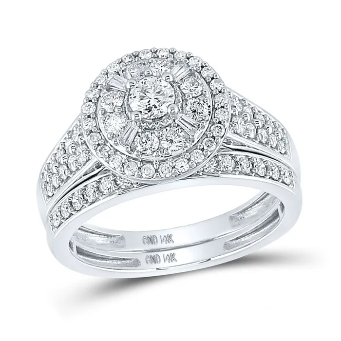 GND Rings Gold Solitaire Bridal Wedding Ring Band Set 1 Cttw Round Natural Diamond Womens 488 grams