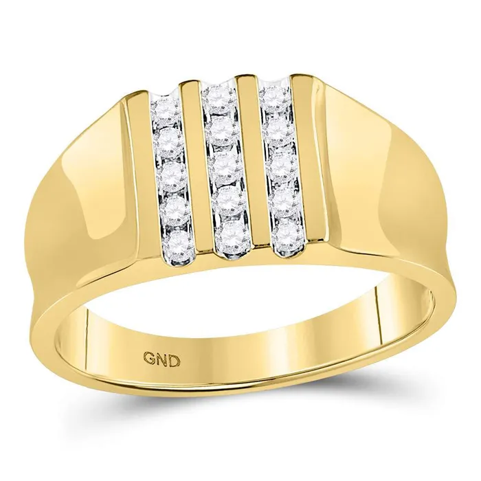 Gold Band Wedding Ring 14 Cttw Round Natural Diamond Mens 321 grams GND Rings Gold Band Wedding Ring 14 Cttw Round Natural Diamond Mens 321 grams GND Rings